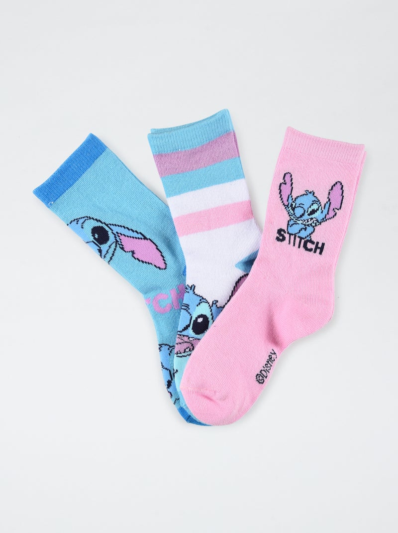 Lot de 3 chaussettes 'Stitch' BLEU - Kiabi