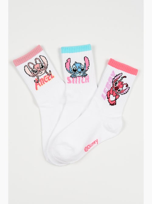 Lot de 3 chaussettes tennis Lilo et Stich | Licence Officielle - Kiabi