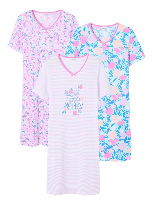 Lot de 3 chemises de nuit, 2 longueurs - Damart - Kiabi