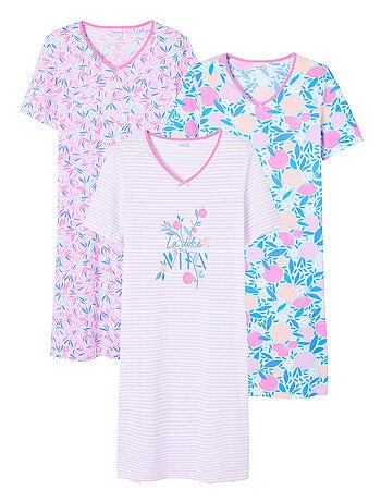 Lot de 3 chemises de nuit, 2 longueurs - Damart