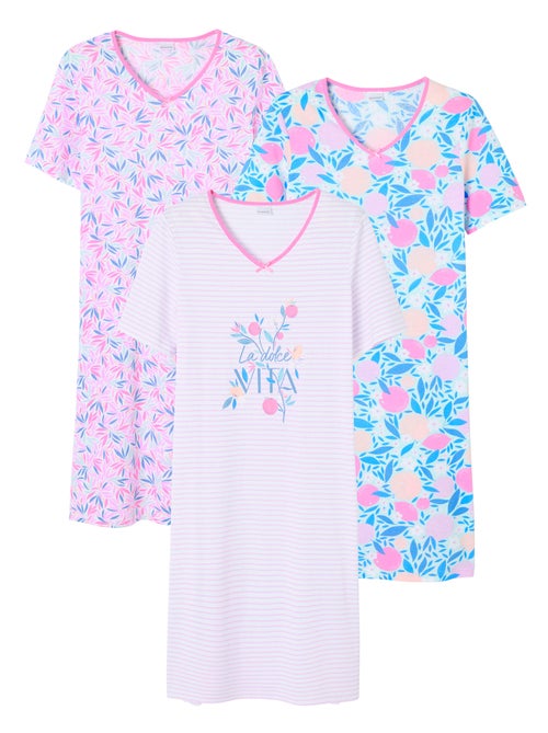 Lot de 3 chemises de nuit, 2 longueurs - Damart - Kiabi