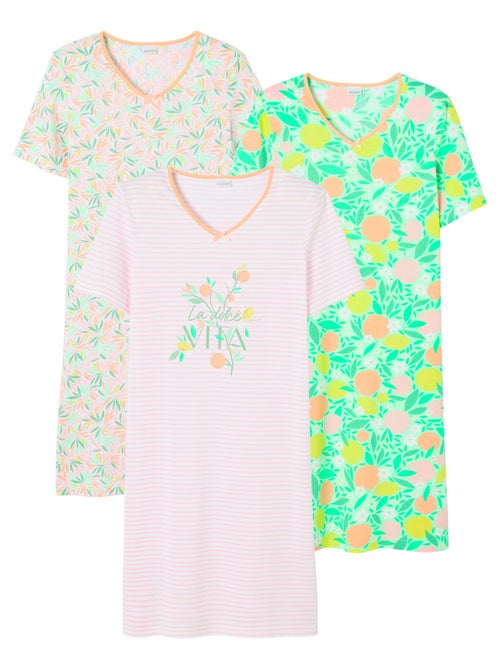 Lot de 3 chemises de nuit, 2 longueurs - Damart - Kiabi