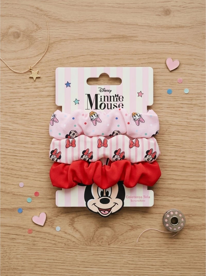 Lot de 3 chouchous Minnie Mouse Disney Rose - Kiabi