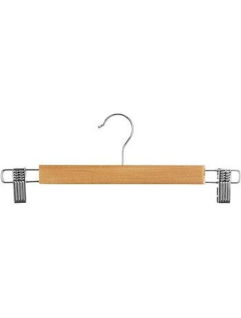 Lot de 3 cintres à pinces en métal et bois hang' clip