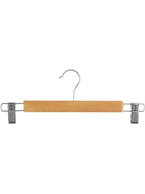 Lot de 3 cintres à pinces en métal et bois hang' clip - Kiabi Lot de 3 cintres à pinces en métal et bois hang' clip - Kiabi