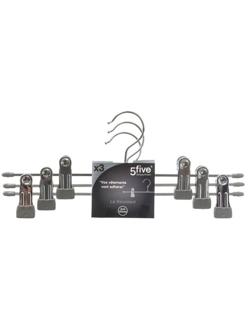 Lot de 3 cintres à pinces en métal hang' clip - Kiabi Lot de 3 cintres à pinces en métal hang' clip - Kiabi