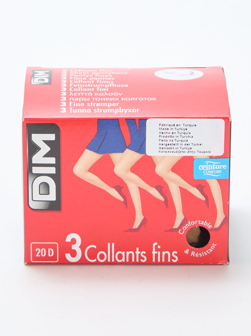 Lot de 3 collants fins 'DIM' 20D Beige - Kiabi