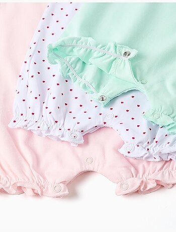 Lot de 3 combishorts sans manches en coton