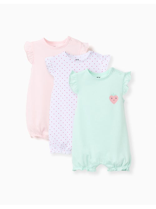 Lot de 3 combishorts sans manches en coton - Kiabi Lot de 3 combishorts sans manches en coton - Kiabi