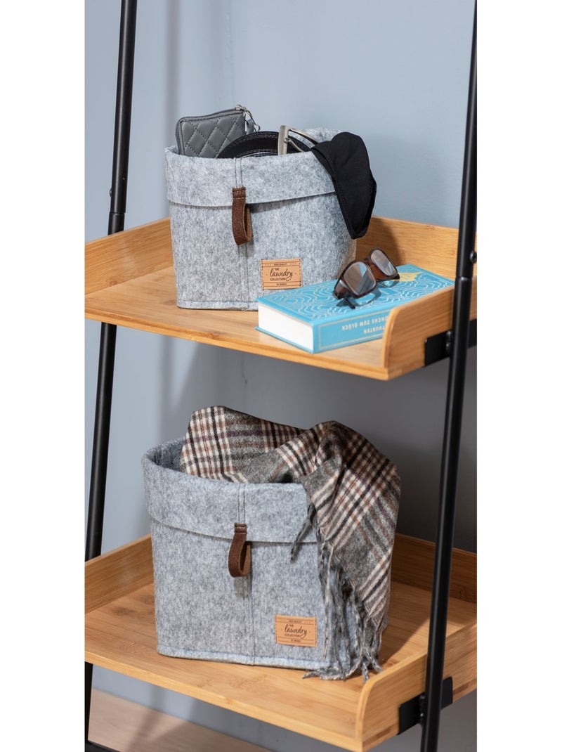 Lot de 3 Corbeilles feutre Feli - Gris Gris - Kiabi