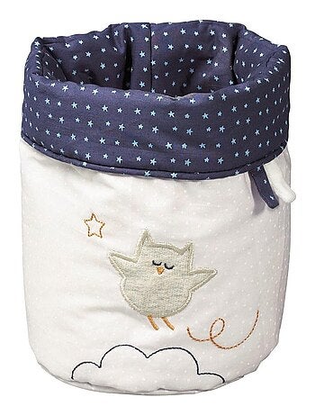 Lot de 3 Corbeilles gigogne en tissu en coton Bleu - SAUTHON