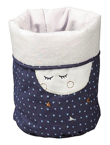 Lot de 3 Corbeilles gigogne en tissu en coton Bleu - SAUTHON