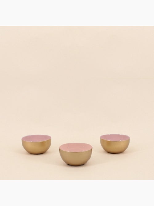 Lot de 3 coupelles en métal doré, rose - Kiabi