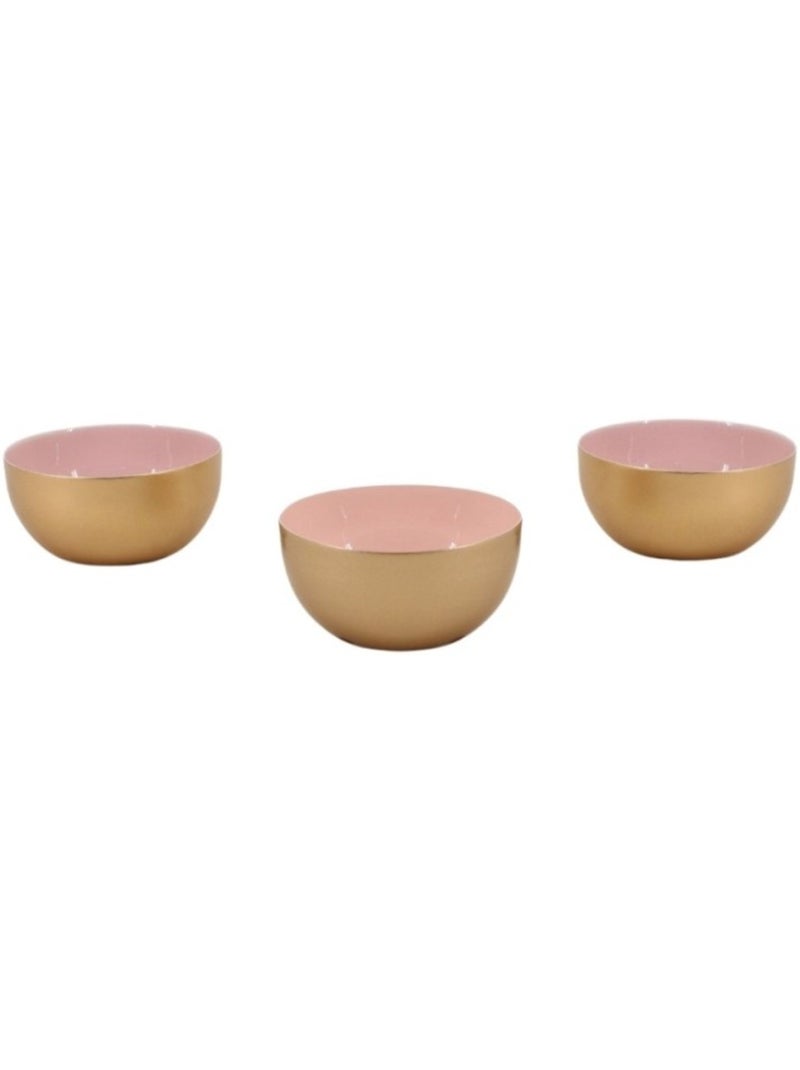 Lot de 3 coupelles en métal doré, rose Rose - Kiabi