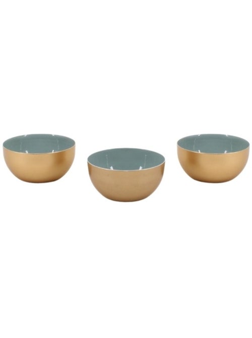 Lot de 3 coupelles en métal doré, vert - Kiabi