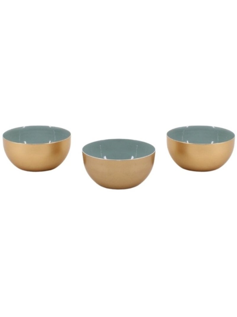 Lot de 3 coupelles en métal doré, vert Doré - Kiabi