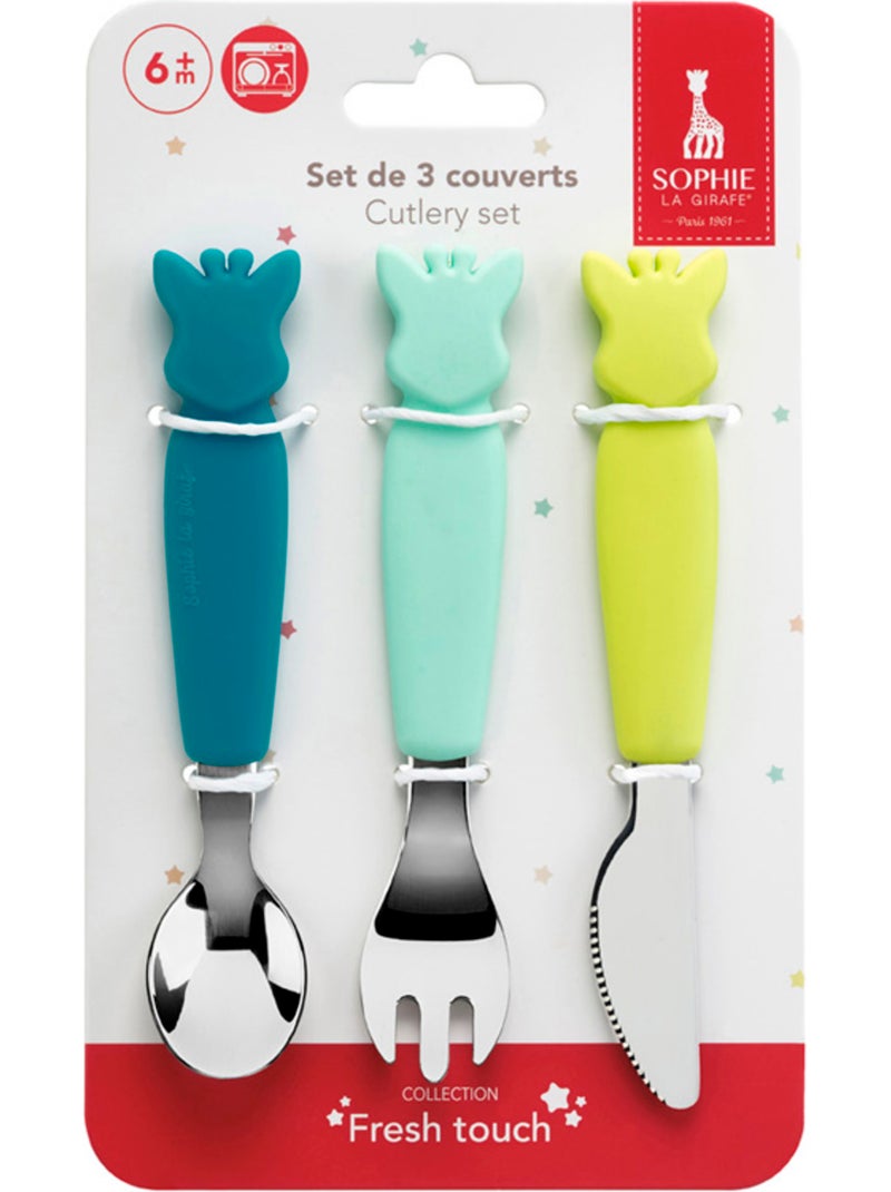Lot de 3 couverts avec manche en silicone Azur N/A - Kiabi