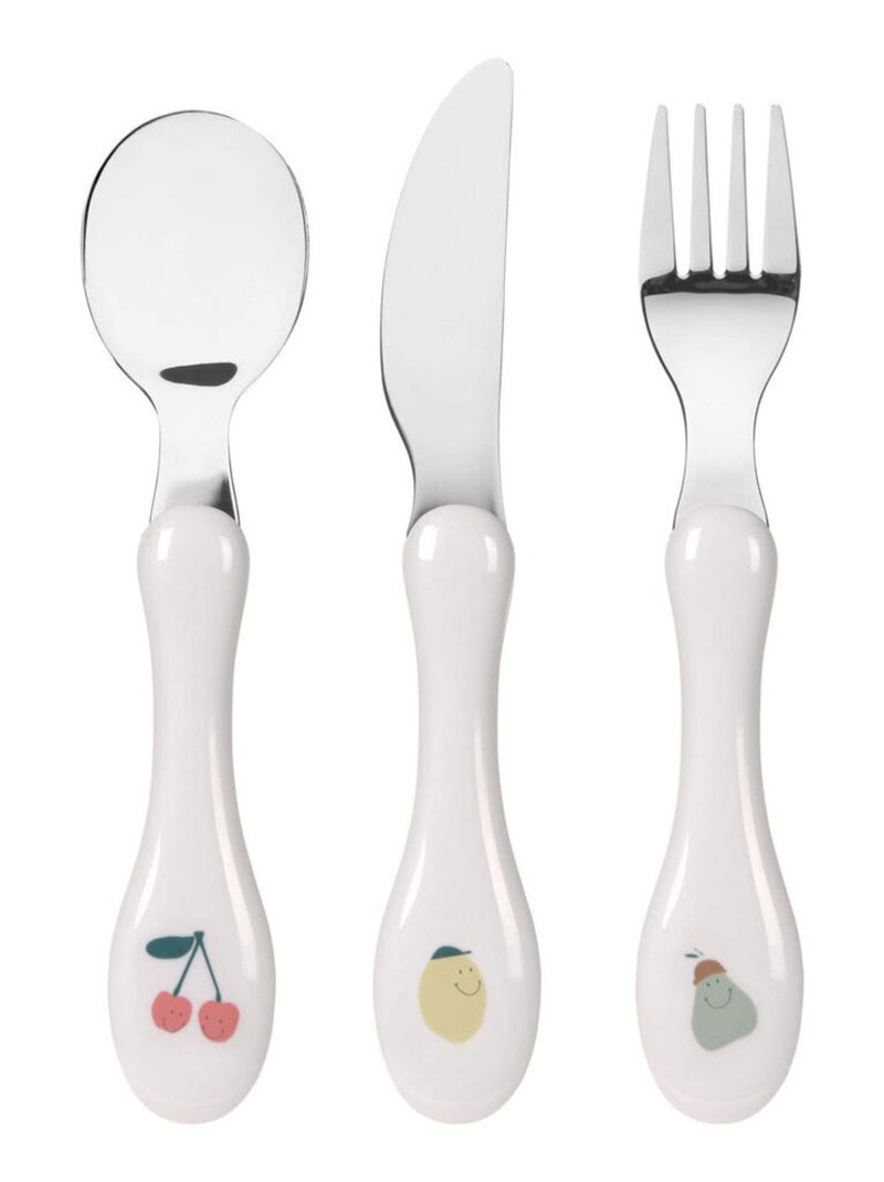 Lot de 3 Couverts Happy Fruits Blanc - Kiabi