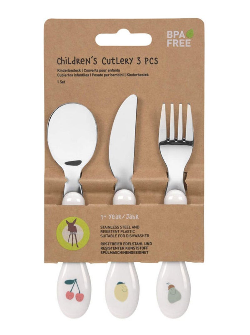 Lot de 3 Couverts Happy Fruits Blanc - Kiabi