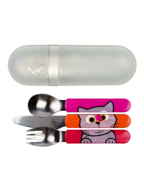 Lot de 3 Couverts inox puzzle avec étui Bluebell - Kiabi
