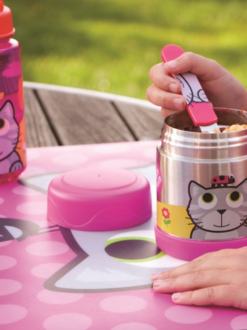 Lot de 3 Couverts inox puzzle avec étui Bluebell Rose - Kiabi