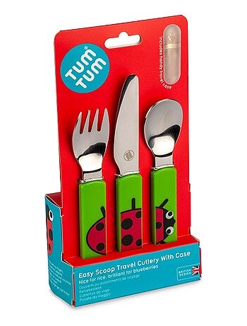Lot de 3 Couverts inox puzzle avec étui Ladybird