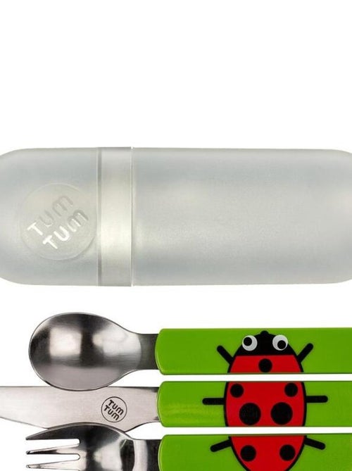 Lot de 3 Couverts inox puzzle avec étui Ladybird - Kiabi