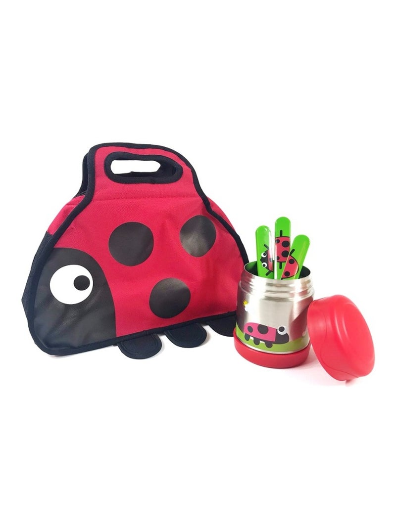 Lot de 3 Couverts inox puzzle avec étui Ladybird Multicolore - Kiabi