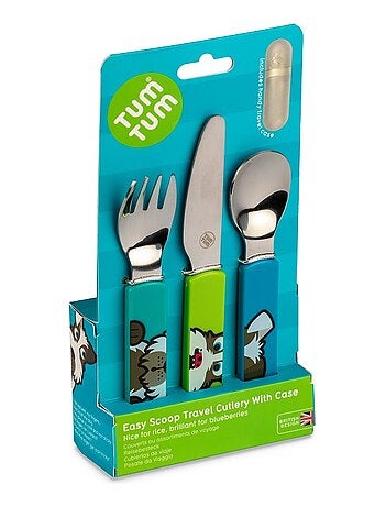 Lot de 3 Couverts inox puzzle avec étui Scruff