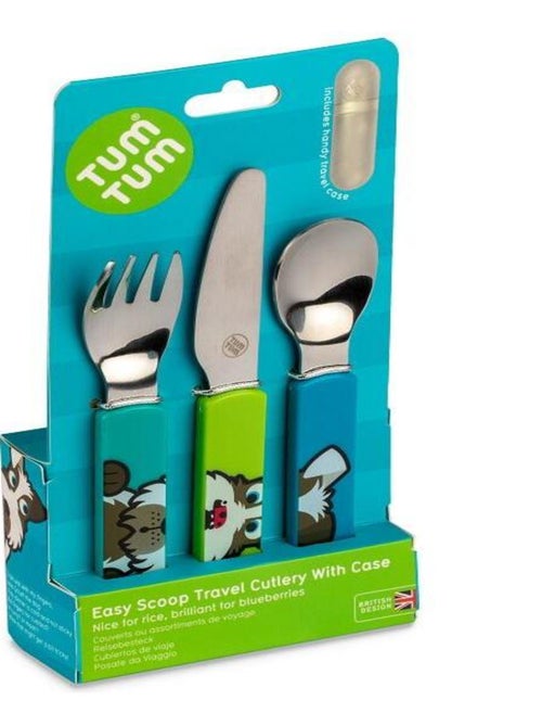 Lot de 3 Couverts inox puzzle avec étui Scruff - Kiabi