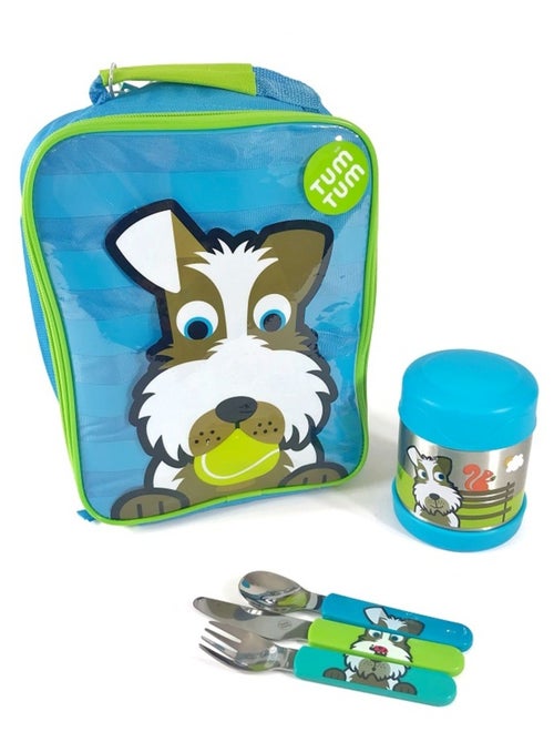 Lot de 3 Couverts inox puzzle avec étui Scruff - Kiabi