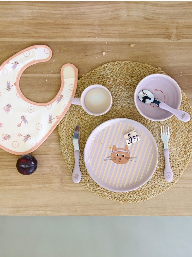 Lot de 3 Couverts Tiny Team, Chat Rose - Kiabi