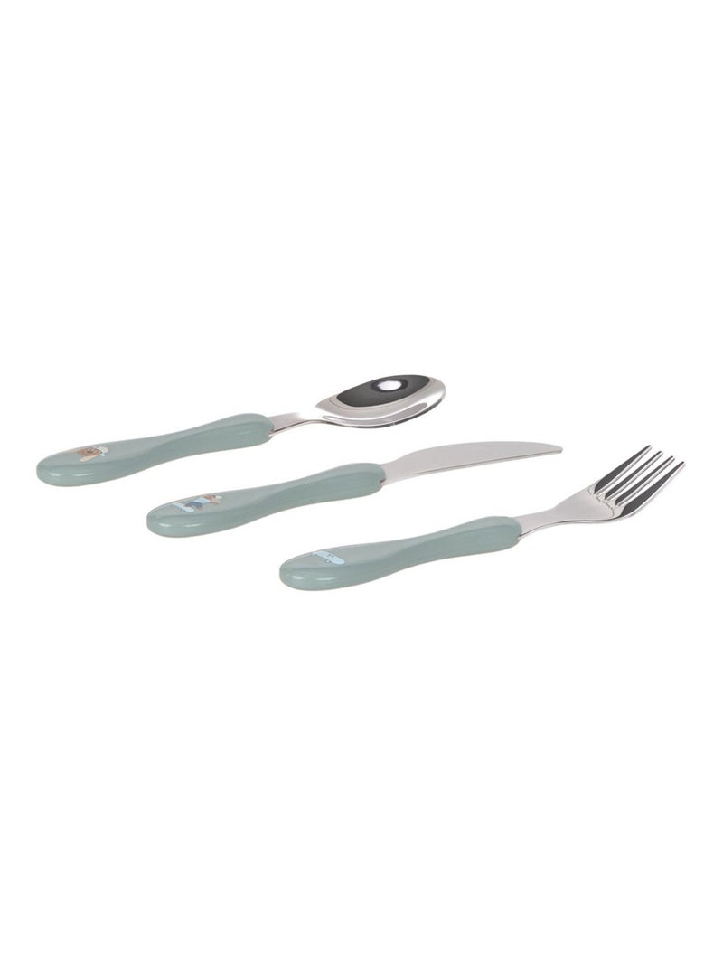 Lot de 3 Couverts Tiny Team, Chien Vert - Kiabi