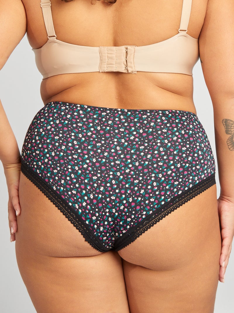 Lot de 3 culottes avec imprimé Noir/kaki - Kiabi