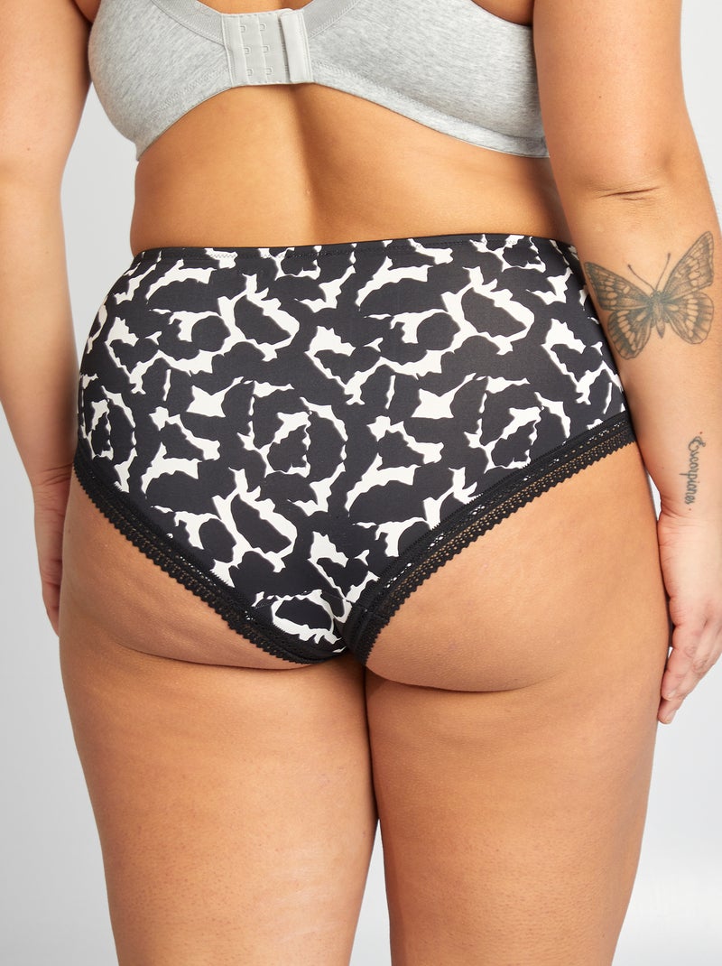 Lot de 3 culottes avec imprimé Noir/rouge - Kiabi