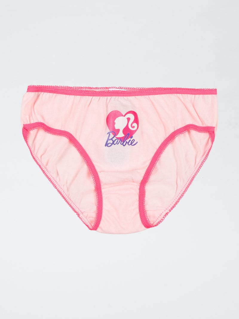 Lot de 3 culottes 'Barbie' en coton Rose - Kiabi