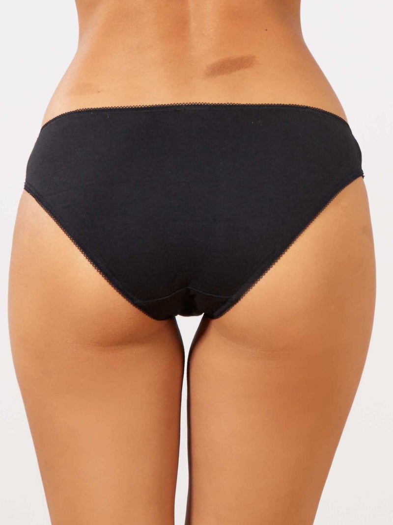 Lot de 3 culottes blanc/noir - Kiabi