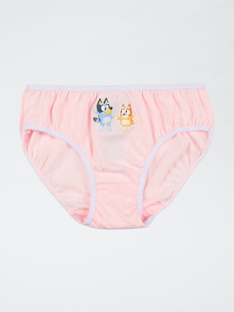 Lot de 3 culottes 'Bluey' en coton Rose - Kiabi