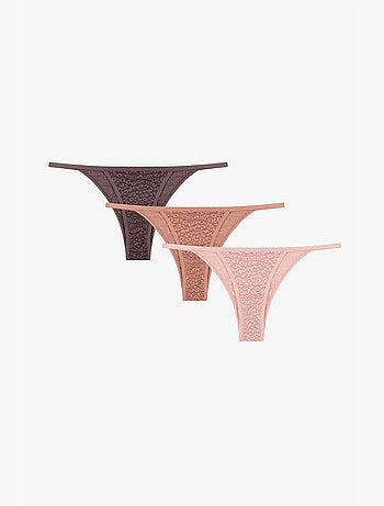 Lot de 3 culottes brésiliennes à motif léopard naturel penti