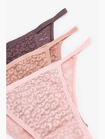 Lot de 3 culottes brésiliennes à motif léopard naturel penti