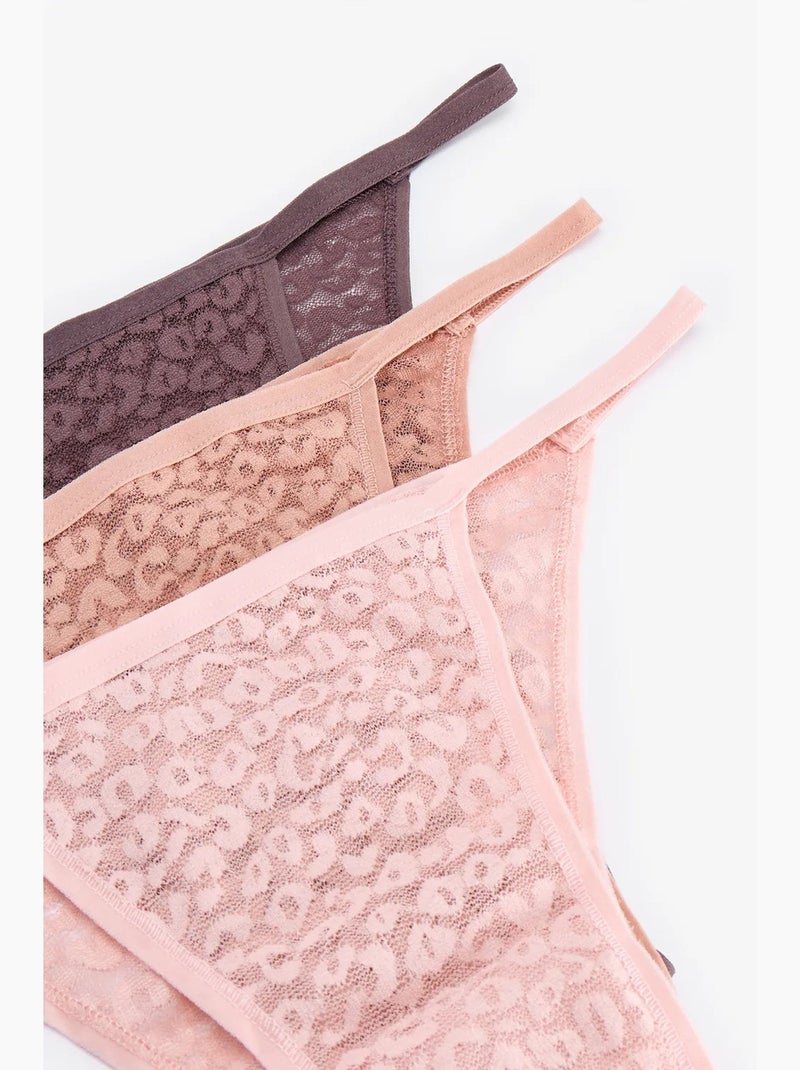 Lot de 3 culottes brésiliennes à motif léopard naturel penti Marron - Kiabi