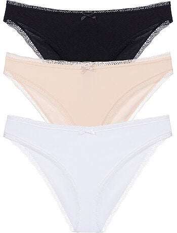 Lot de 3 culottes brésiliennes Essential Cotton Dorina