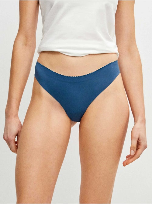 Lot de 3 culottes brésiliennes sans coutures en microfibre - Kiabi