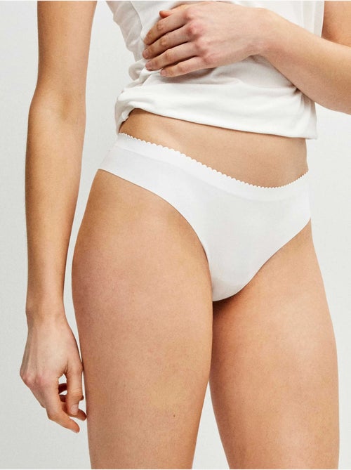 Lot de 3 culottes brésiliennes sans coutures en microfibre - Kiabi