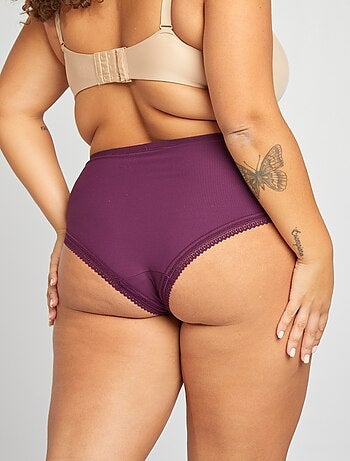 Lot de 3 culottes côtelées avec dentelle