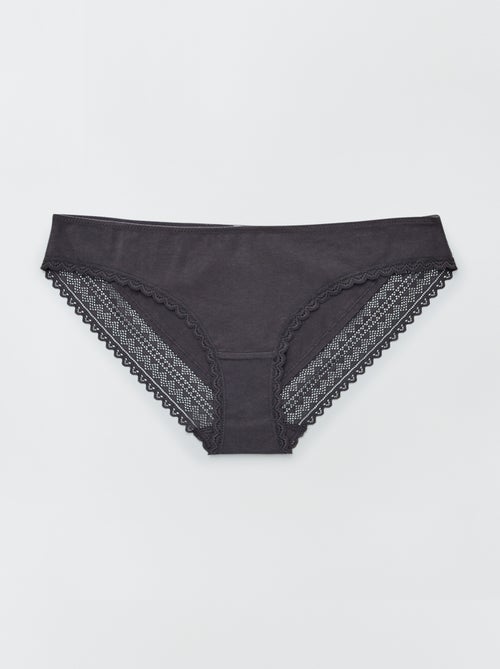 Lot de 3 culottes coton dentelle - Kiabi Lot de 3 culottes coton dentelle - Kiabi
