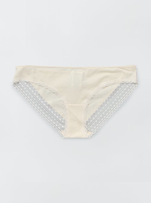 Lot de 3 culottes coton dentelle - Kiabi Lot de 3 culottes coton dentelle - Kiabi