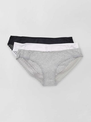 Lot de 3 culottes coton dentelle