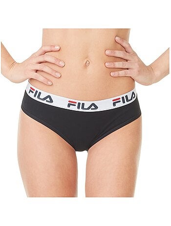 Lot de 3 Culottes coton femme Fila 6043 Noir Navy et Blanc Fila