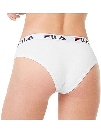 Lot de 3 Culottes coton femme Fila 6043 Noir Navy et Blanc Fila